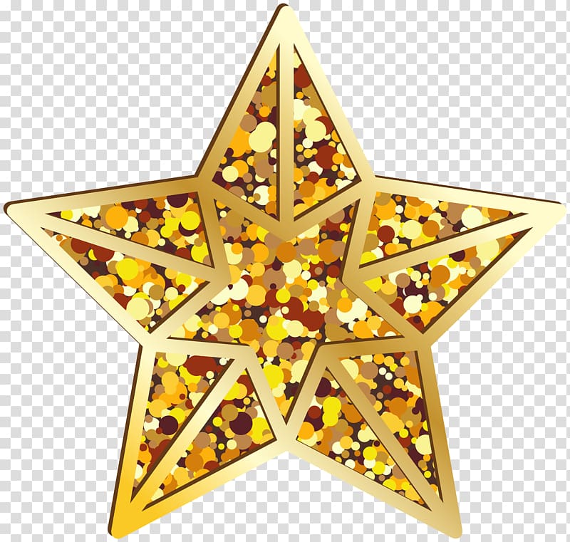 Gold star , 3D computer graphics , Star Gold transparent.