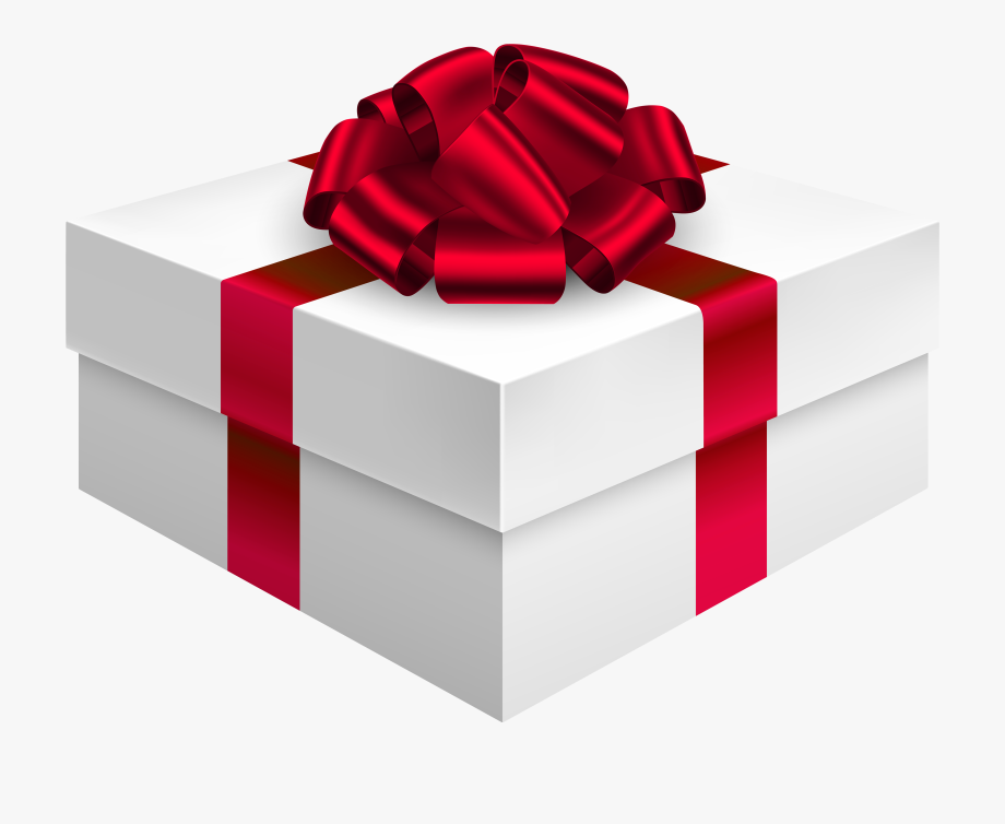 Gift Box With Bow In Red Png Clipart.