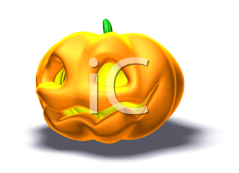 Royalty Free 3d Clipart Image of a Pumpkin.