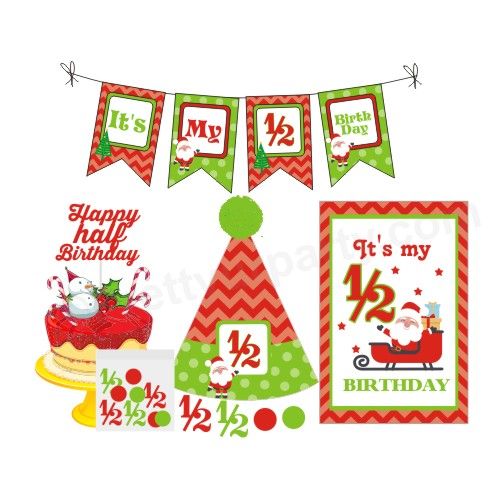 1/2 Birthday Merry Christmas Theme Package.