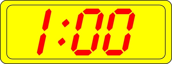 Digital Clock 1:00 clip art Free vector in Open office.