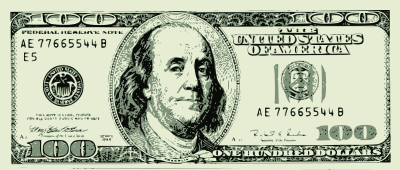 100 dollar bill vector.