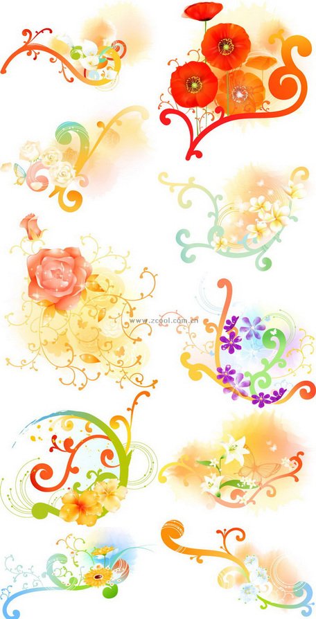 Exquisite floral series vector material.