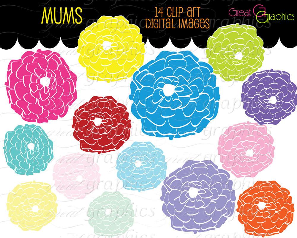 Flower Clipart Flower Digital Clip Art Flower Printable Digital Clipart  Flowers Party Clipart Invitation Clip Art.