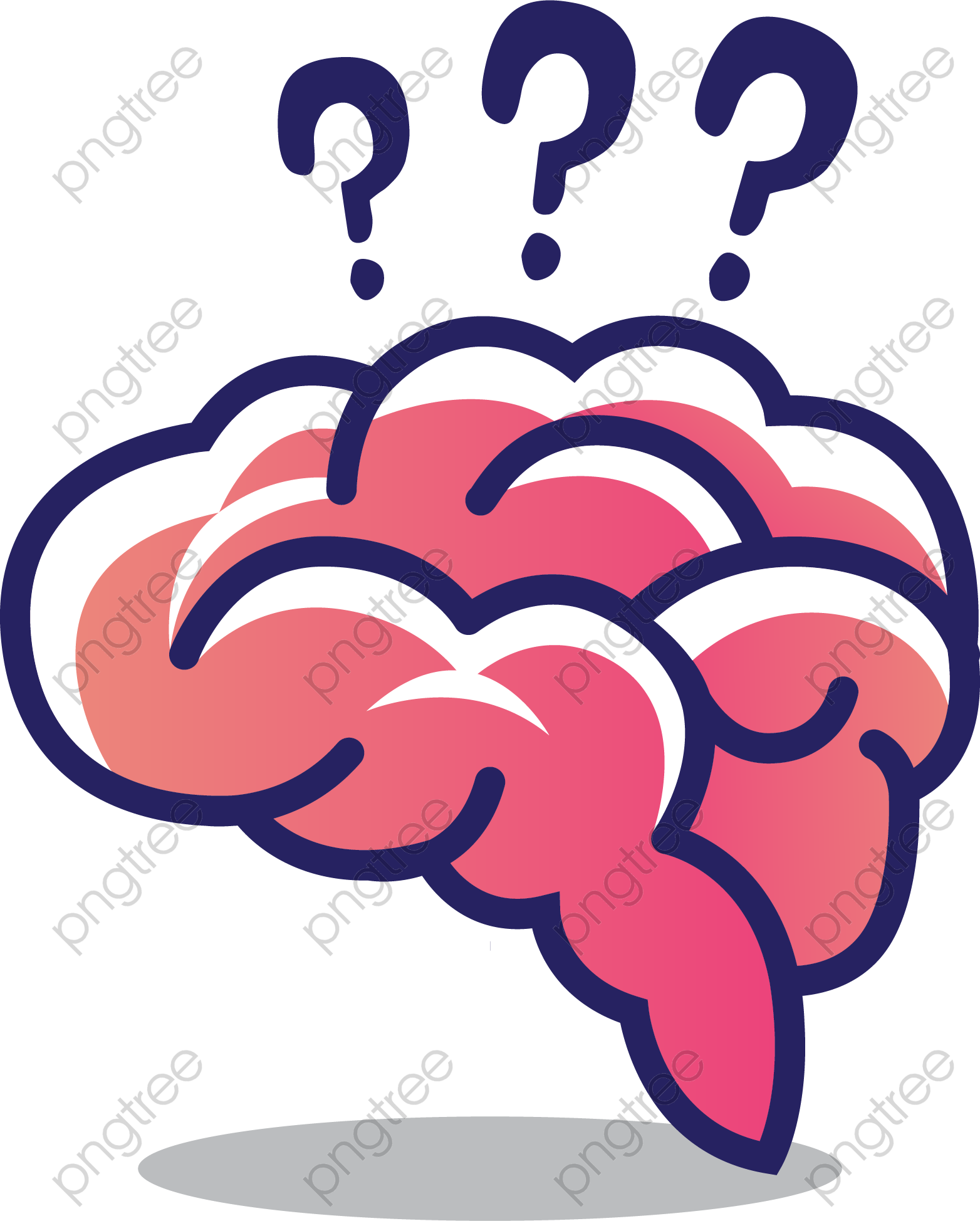 Transparent brain thinking PNG Format Image With Size 1564*1948.