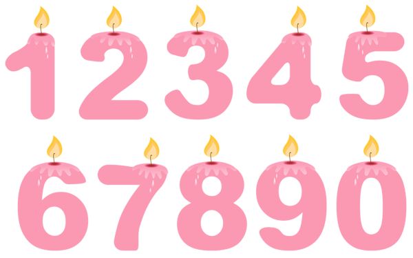 15 Birthday Candles Clipart.