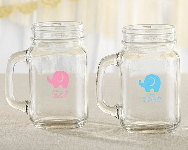 Personalized 16 ounce Mason Jar Mug.