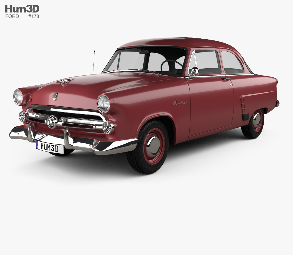 Ford Mainline (70A) Tudor Sedan 1952 3D model.