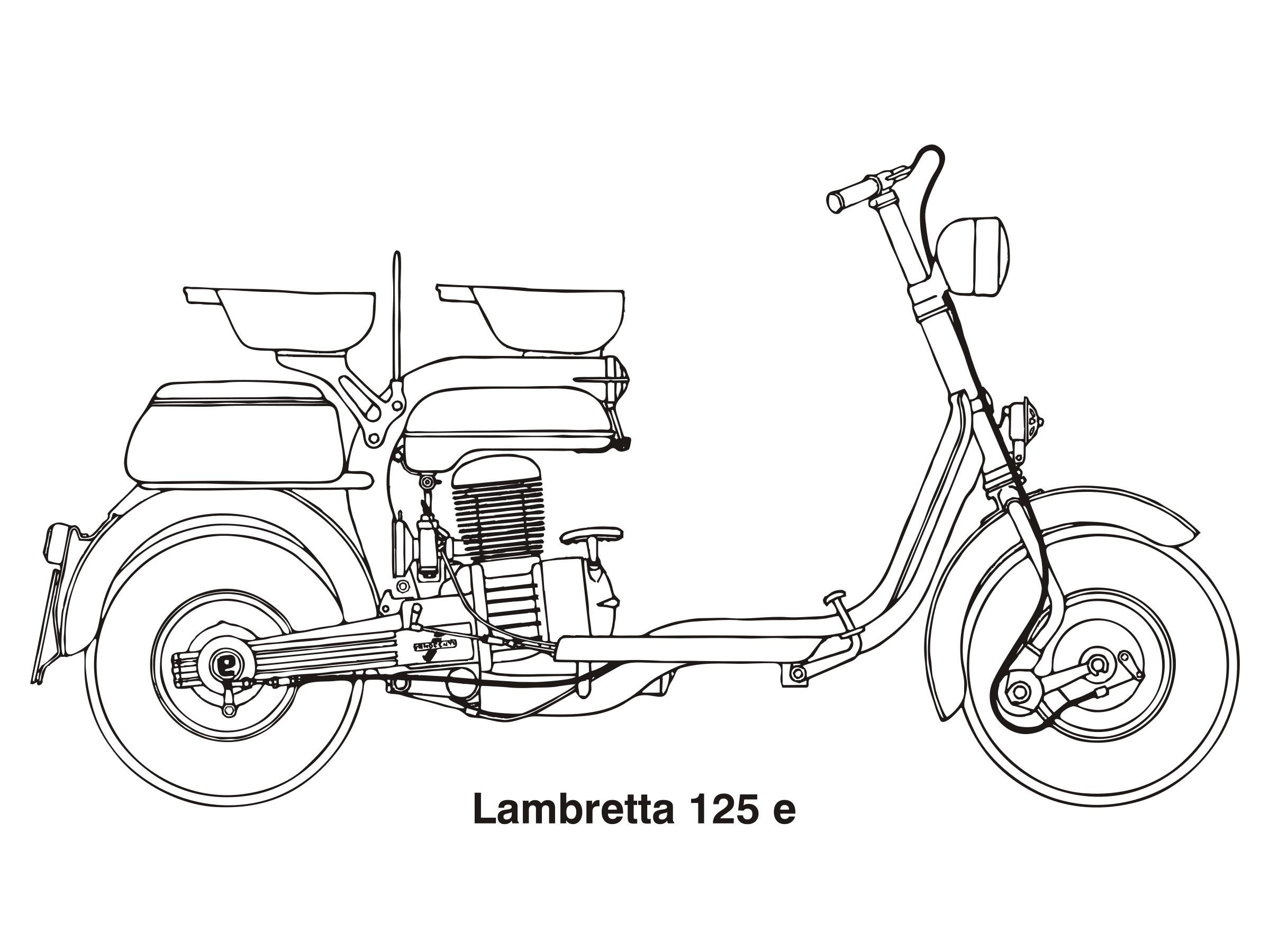 Lambretta 125 e, year 1953 Clipart.