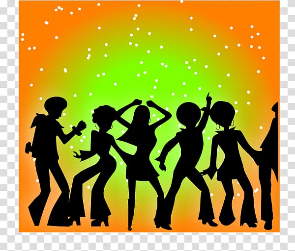 Free party Dance , 70s transparent background PNG clipart.