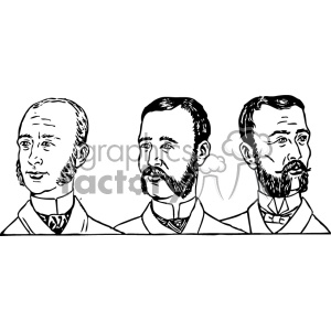 mens hair styles 1900 clipart. Royalty.