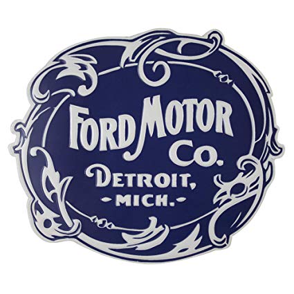 Officially Licensed Vintage Ford Motor Company Logo Embossed Metal Wall  Decor Sign for Bar, Garage or Man Cave.