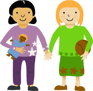 Two Little Girls Clip art.