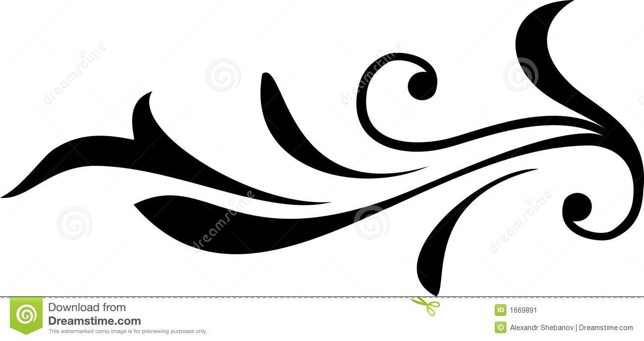 Simple Scroll Design Clip Art.