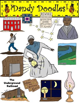 Underground Railroad Clip Art by Dandy Doodles.