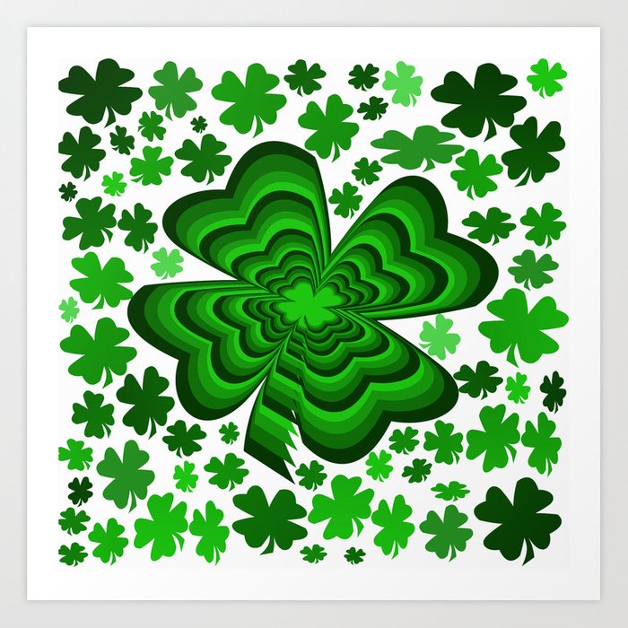 Lucky 4 Leaf Clover Art Print.