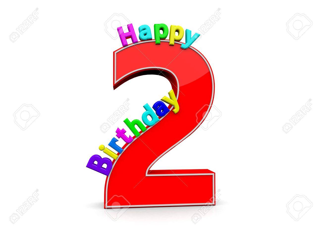 The big red number 2 with Happy Birthday » Clipart Station.