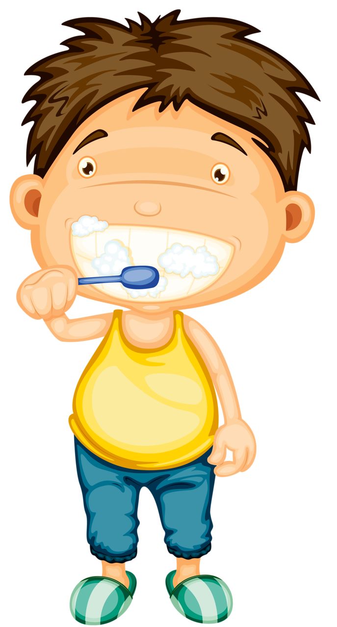 Girl Brushing Teeth Clipart.