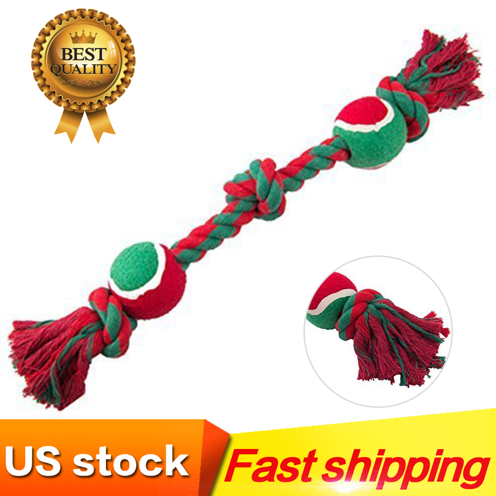 Details about Dog Rope Toys Christmas Chewers Puppy Chew Teething Treats  Tug Toy Ball.