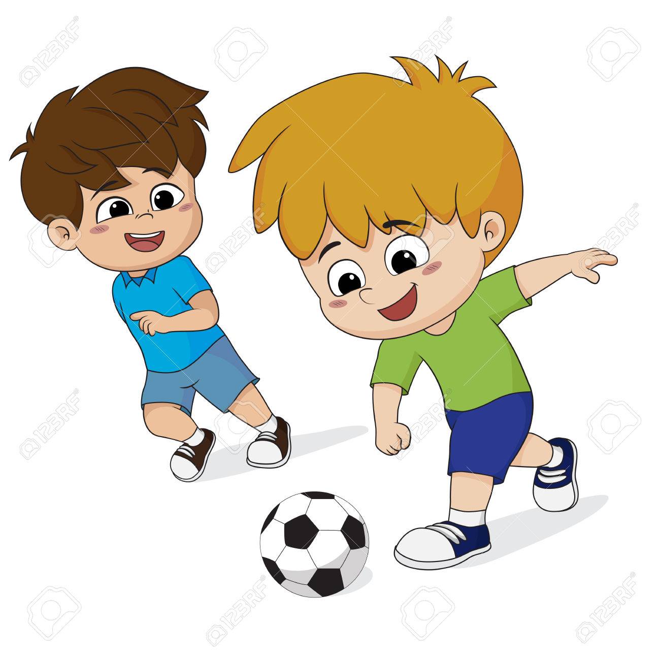 Kid play soccer with friends. » Clipart Station.