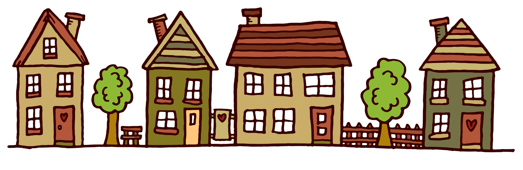 Row House Clipart.