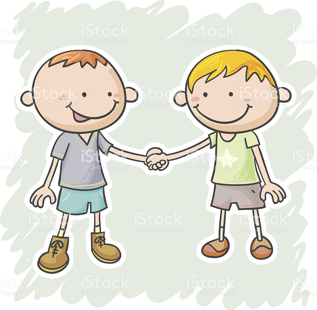 Two Children Holding Hands Clipart.