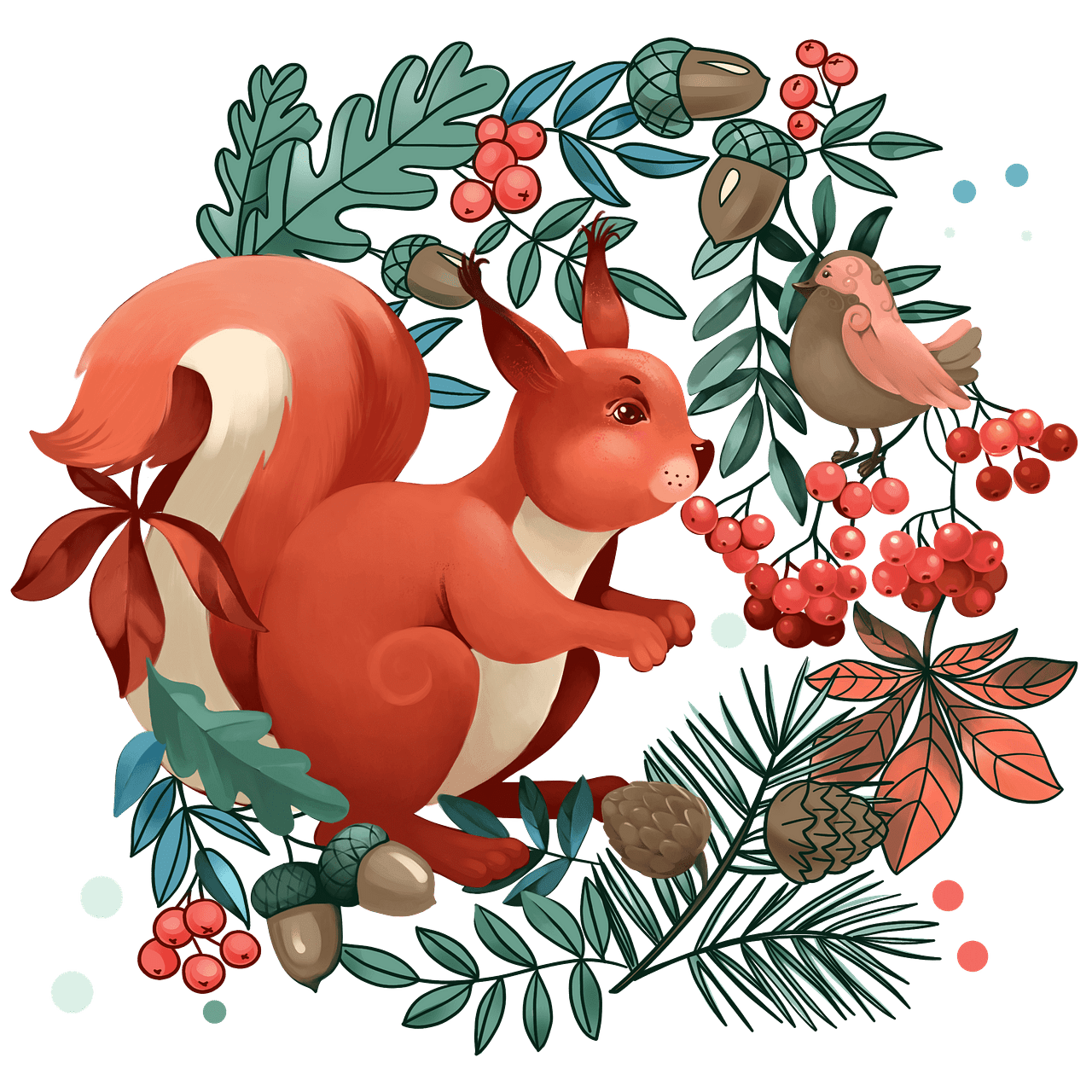 Squirrel in the forest clipart. Free download..