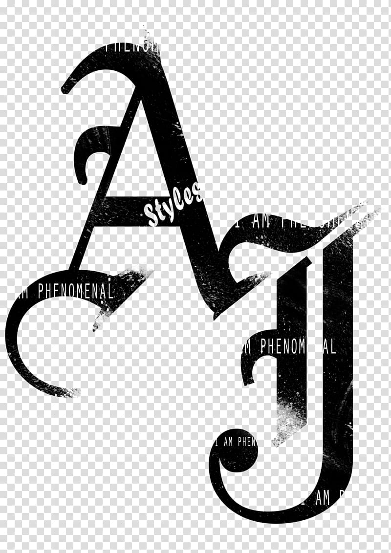 AJ Styles Black Logo transparent background PNG clipart.