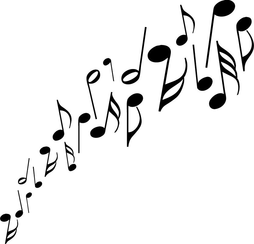 Music notes black and white music free clipart.