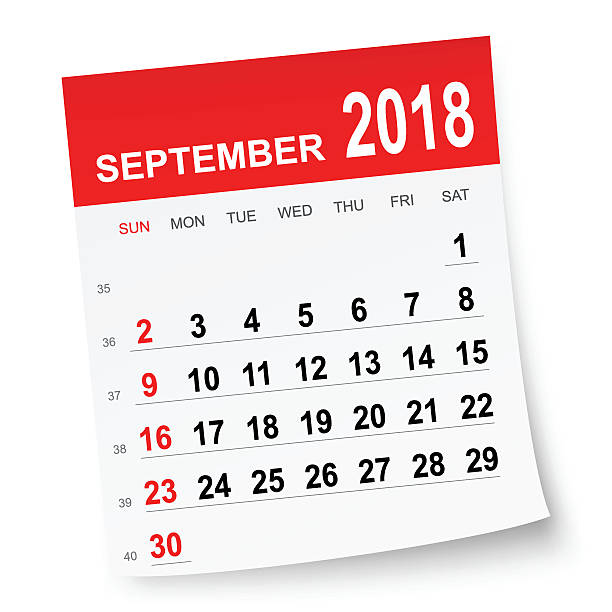 September 2018 Calendar Clipart.