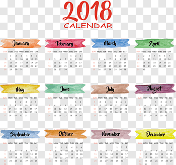 2018 Desk Calendar cutout PNG & clipart images.