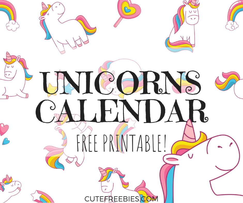 Cute Unicorn 2020 Calendar.