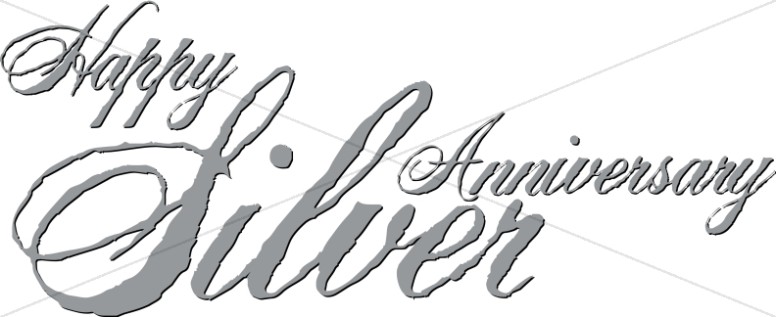 Silver Anniversary script with Antique Effect.