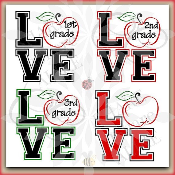 SVG Kindergarten 1st Grade 2nd 3rd Apple by SHAREnShareALIKE.