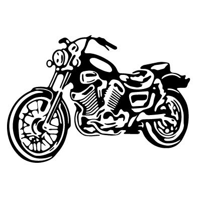 Motorcycle Clip Art Black and White.