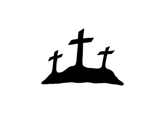 Silhouette Three Crosses Clip Art 3 by DonaldMorrisGraphics.