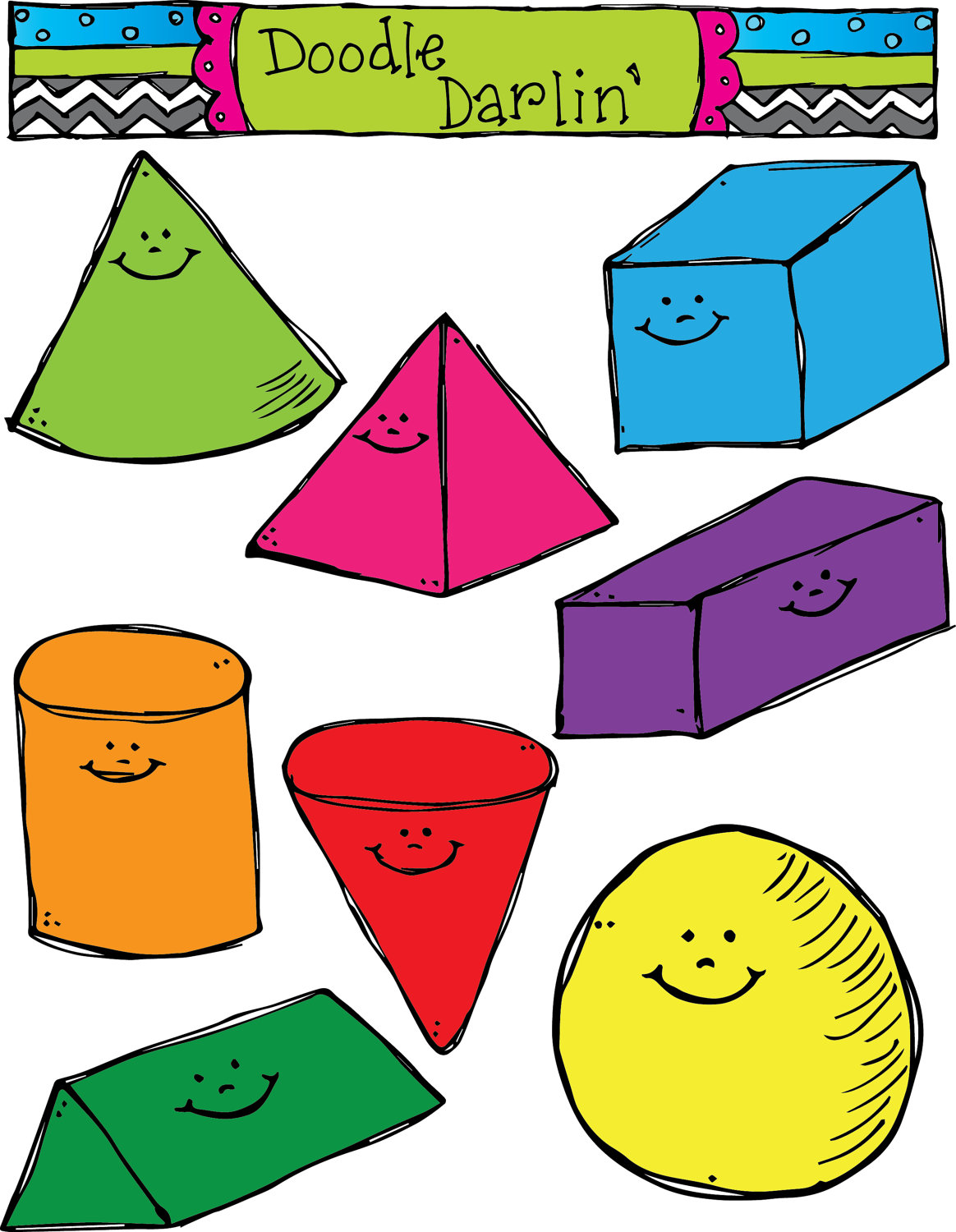 Solid shapes clip art.