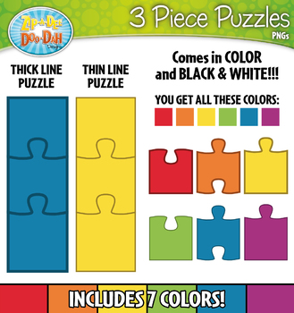 3 Piece Puzzles Clipart {Zip.