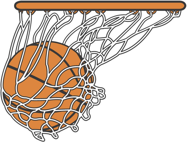 Basketball Going Through Net Clipart.