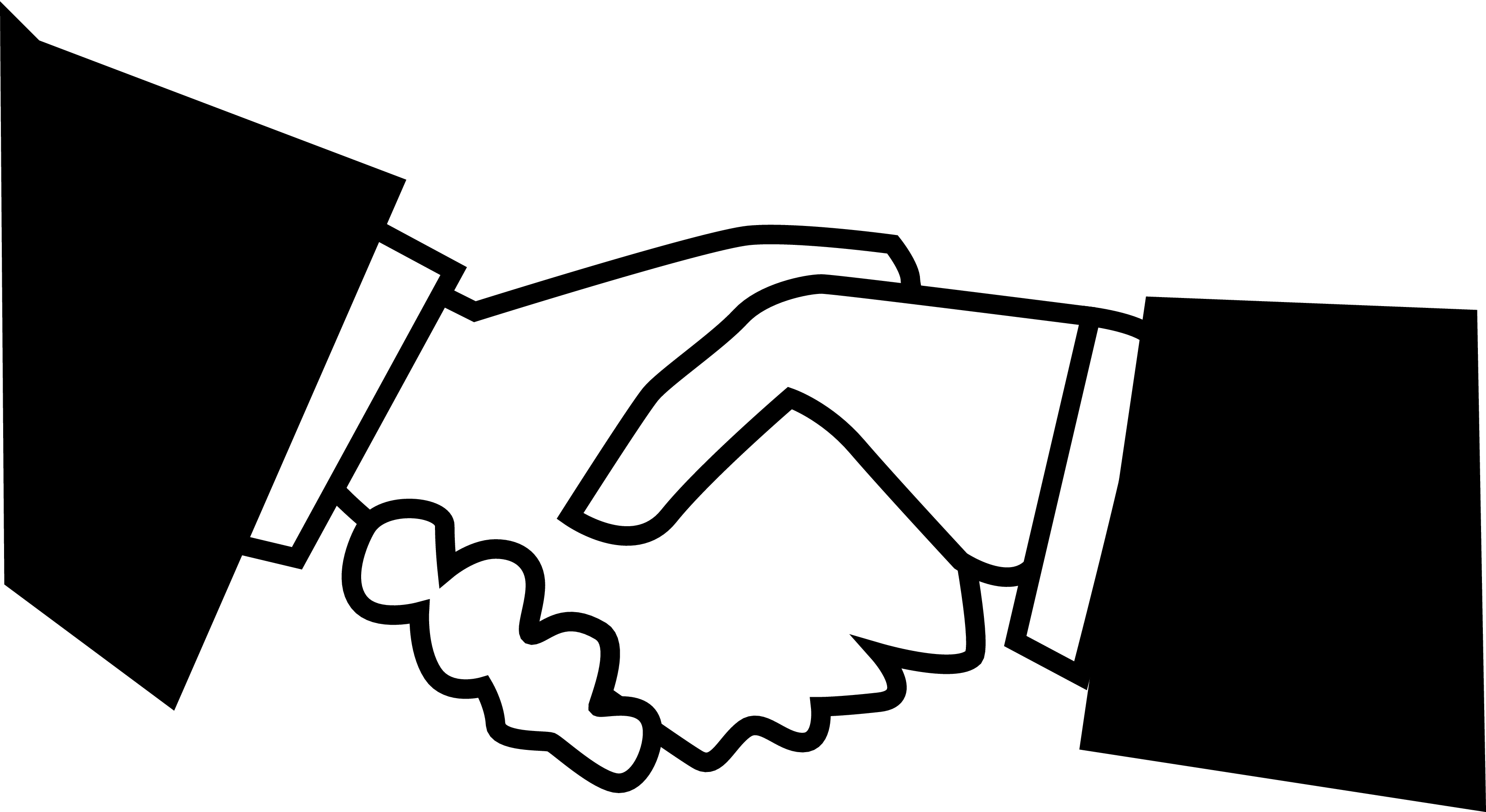 Black white handshake clipart kid 4.