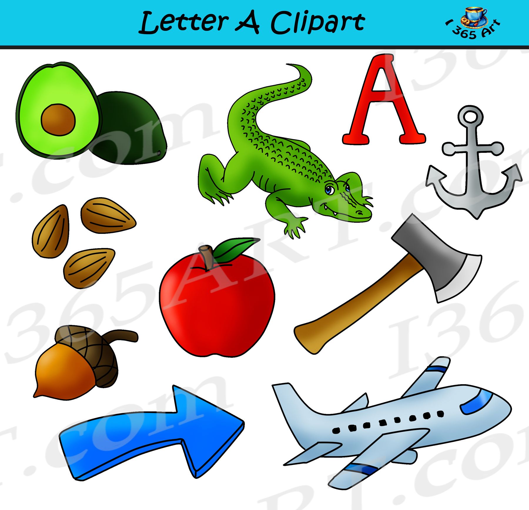 Letter A Objects Clipart.