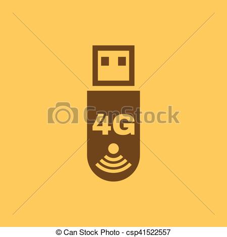 The 4g adapter icon. Transfer and connection, data, 4g symbol. UI. Web.  Logo. Sign. Flat design. App. Stock.