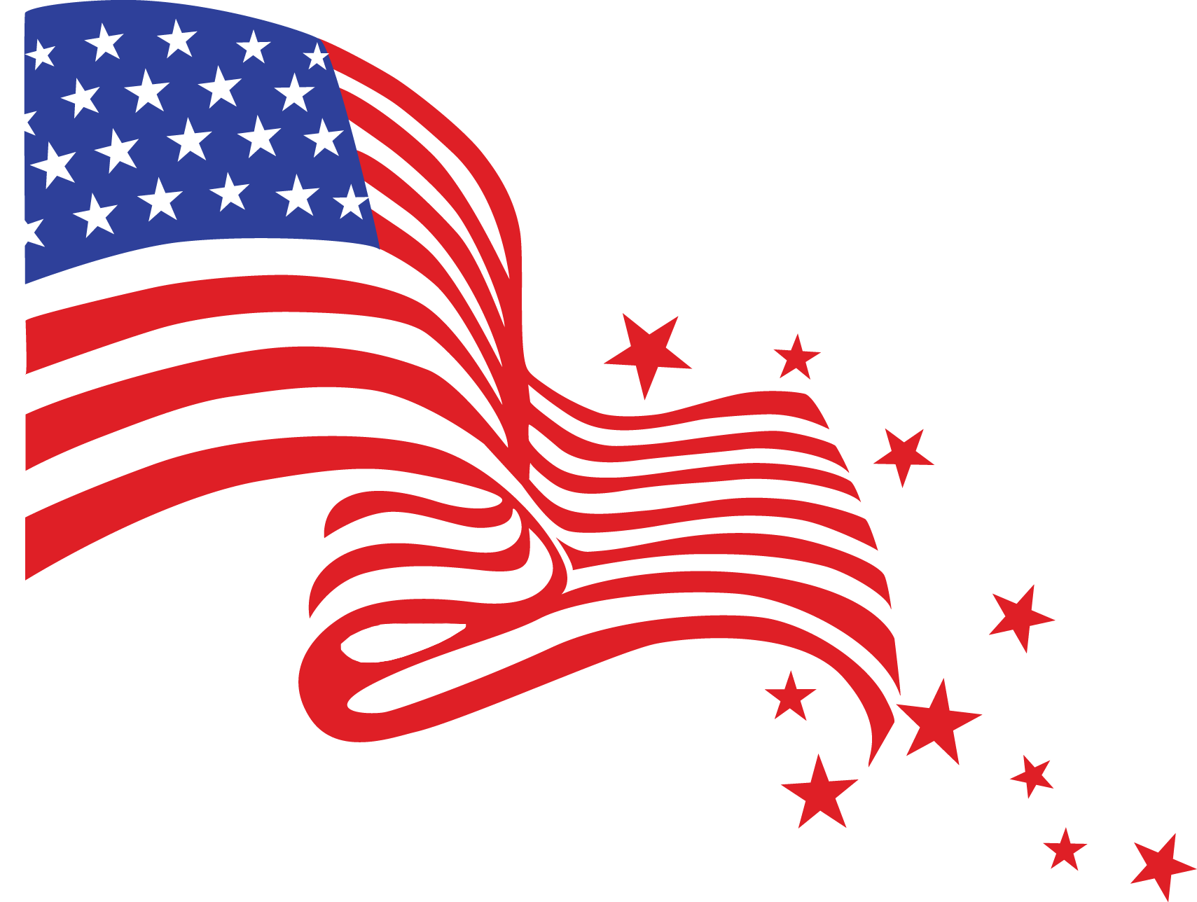 4th of July Flag Clipart.