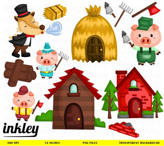 3 little pigs clipart 5 » Clipart Station.