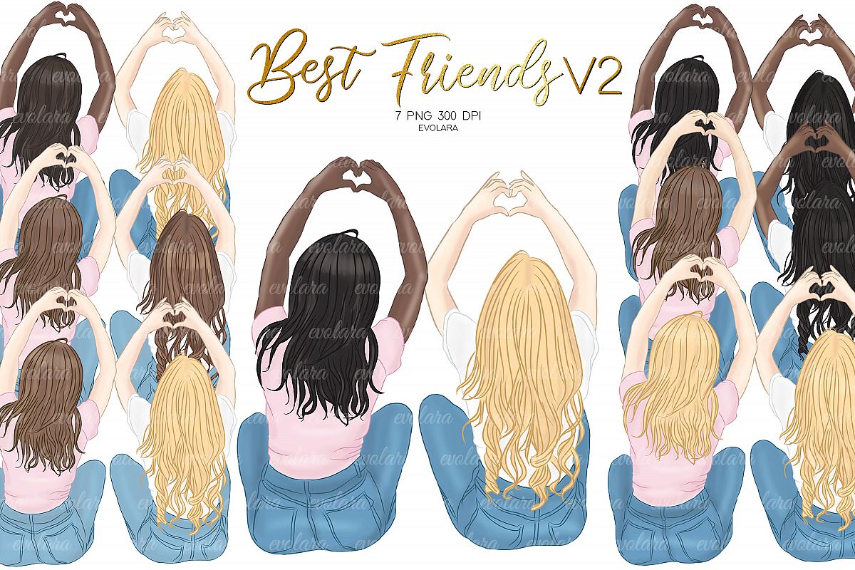 Best Friends Clipart Besties Clipart BFF Clipart Soul Sister.