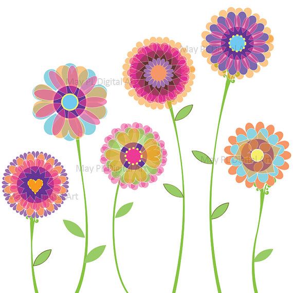 Spring Flowers Clip Art.