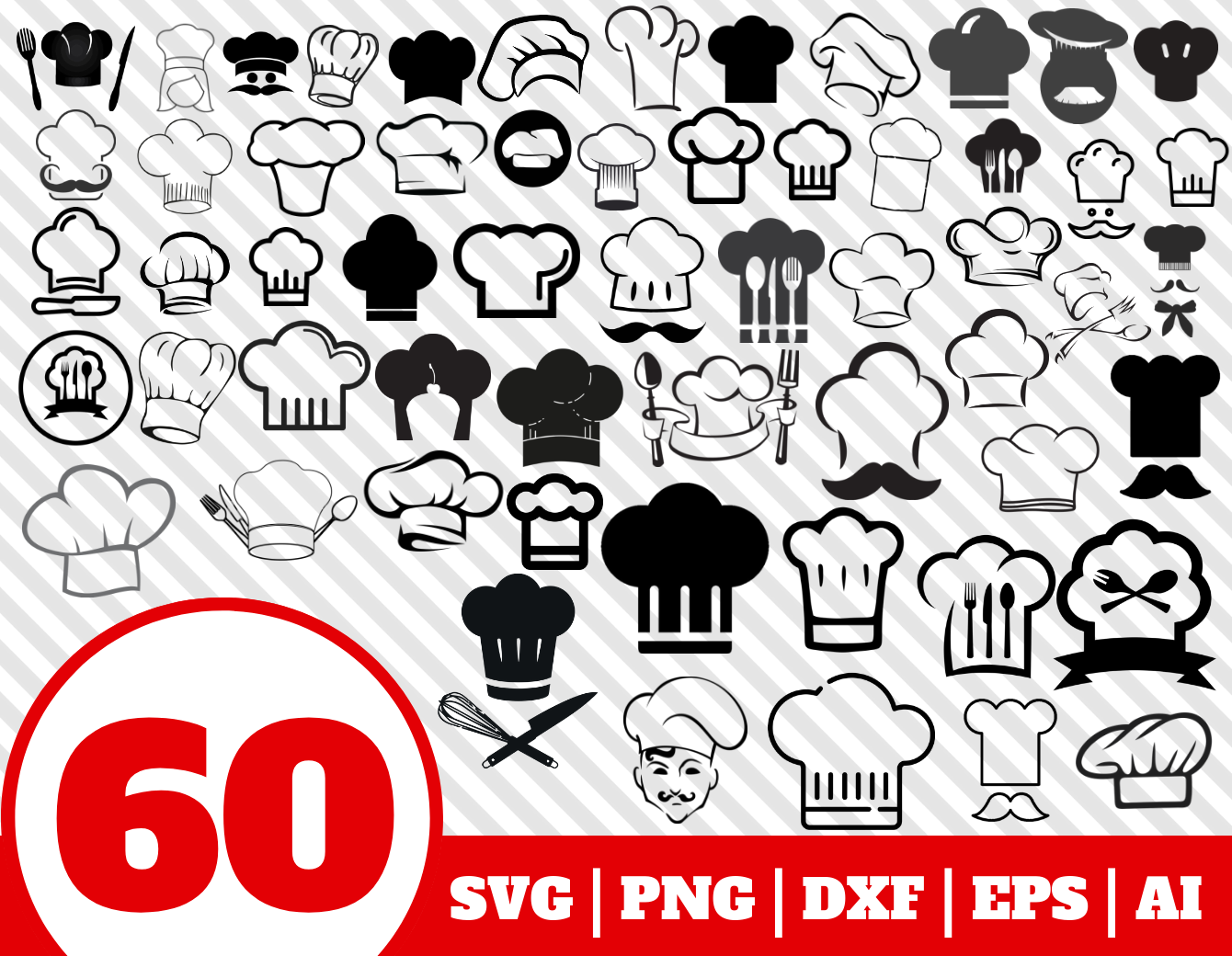 60 CHEF HAT SVG.