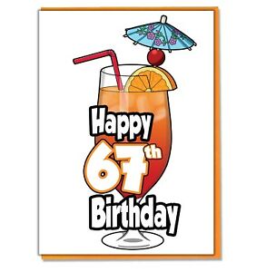 Details about Cocktail 67th Birthday Card.