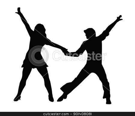 Dancing Couple 70s stock vector.