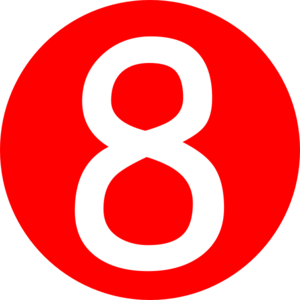 Red, Rounded,with Number 8 Clip Art at Clker.com.